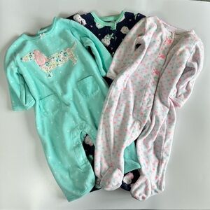 Carter's Kids One Pieces Footies - Teal, Navy, Pink